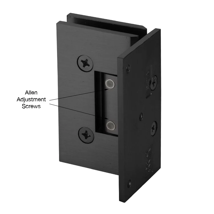 Shower Door Hinge: Vienna 344 Adjustable, Offset Back Plate, Matte Black – CRL V1E344MBL, photo 2