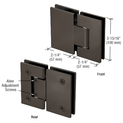 Glass to Glass Shower Door Hinge 180°: Vienna 380 Adjustable, Oil Rubbed Bronze – CRL V1E3800RB, photo 2