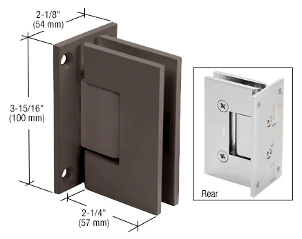 Shower Door Hinge: Vienna 537 5° Pre-Set Wall Mount, Full Back Plate, Oil Rubbed Bronze – CRL V1E5370RB, photo 2