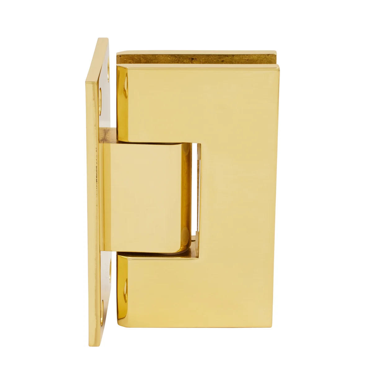 Shower Door Hinge: Vienna 537 5° Pre-Set Wall Mount, Full Back Plate, Polished Brass – CRL V1E537BR