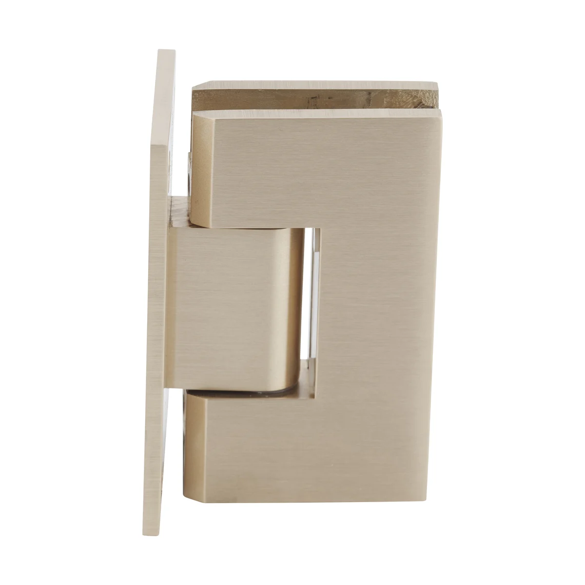 Shower Door Hinge: Vienna 537 5° Pre-Set Wall Mount, Full Back Plate, Satin Brass – CRL V1E537SB