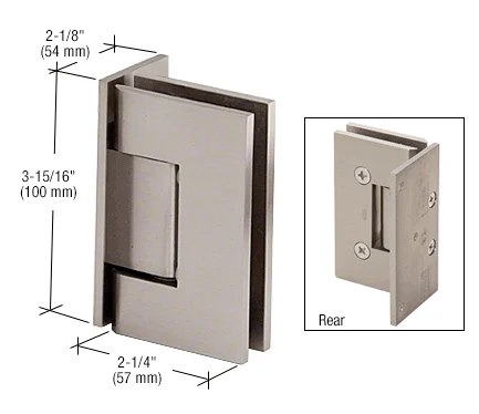 Shower Door Hinge: Vienna 544 5° Pre-Set, Offset Back Plate, Brushed Nickel – CRL V1E544BN, photo 2