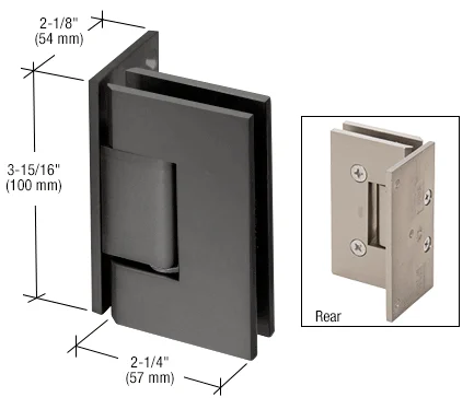 Shower Door Hinge: Vienna 544 5° Pre-Set, Offset Back Plate, Matte Black – CRL V1E544MBL, photo 2