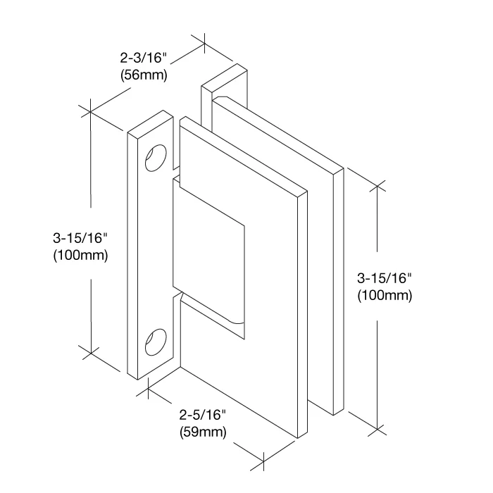 Shower Door Hinge: Vienna 037 Wall Mount, H Back Plate, Oil Rubbed Bronze – CRL V1EH0370RB, photo 4