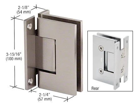 Shower Door Hinge: Vienna 037 Wall Mount, H Back Plate, Brushed Nickel – CRL V1EH037BN, photo 2