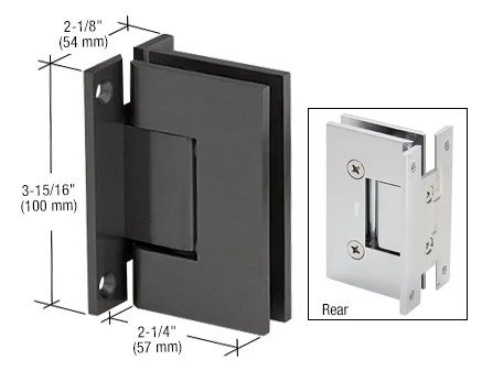 Shower Door Hinge: Vienna 037 Wall Mount, H Back Plate, Matte Black – CRL V1EH037MBL, photo 2
