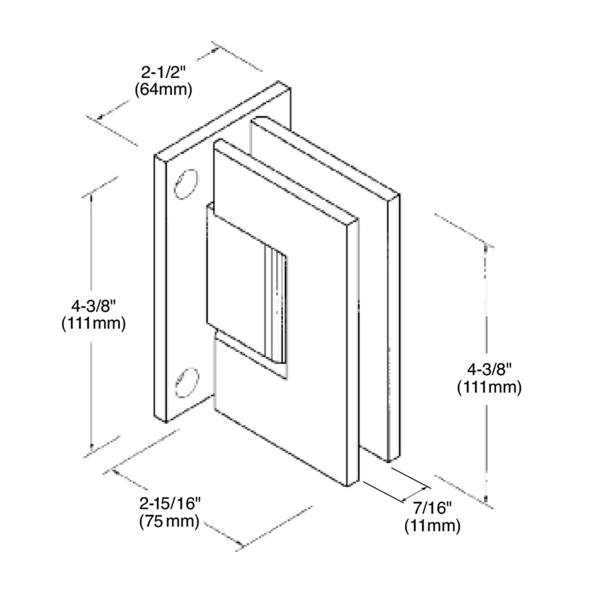 Shower Door Hinge: Victoria 037 Wall Mount, Full Back Plate, Oil Rubbed Bronze – CRL VCT0370RB, photo 4