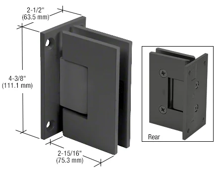 Shower Door Hinge: Victoria 037 Wall Mount, Full Back Plate, Matte Black – CRL VCT037MBL, photo 2