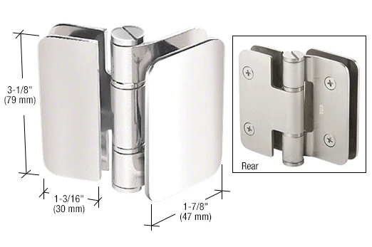 Glass to Glass Shower Door Hinge 180°: Zurich 02 Outswing Bi-Fold, Polished Stainless Steel – CRL ZUR02PS