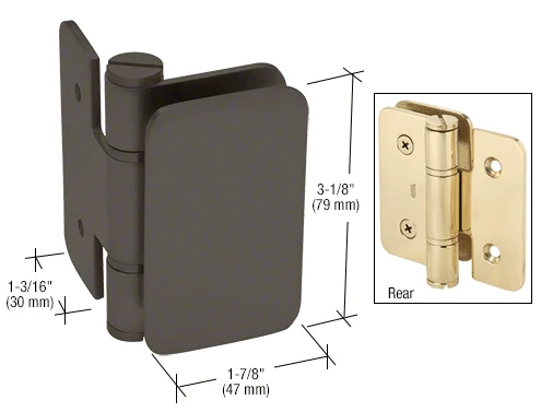 CRL ZUR03BN Shower Door Hinge – Zurich 03 Inswing Wall Mount, Offset Back Plate