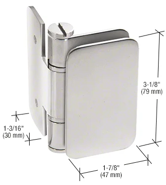 Shower Door Hinge: Zurich 03 Inswing Wall Mount, Offset Back Plate, Polished Stainless Steel – CRL ZUR03PS