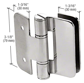 Shower Door Hinge: Zurich 05 Outswing Wall Mount, Offset Back Plate, Polished Stainless Steel – CRL ZUR05PS, photo 2