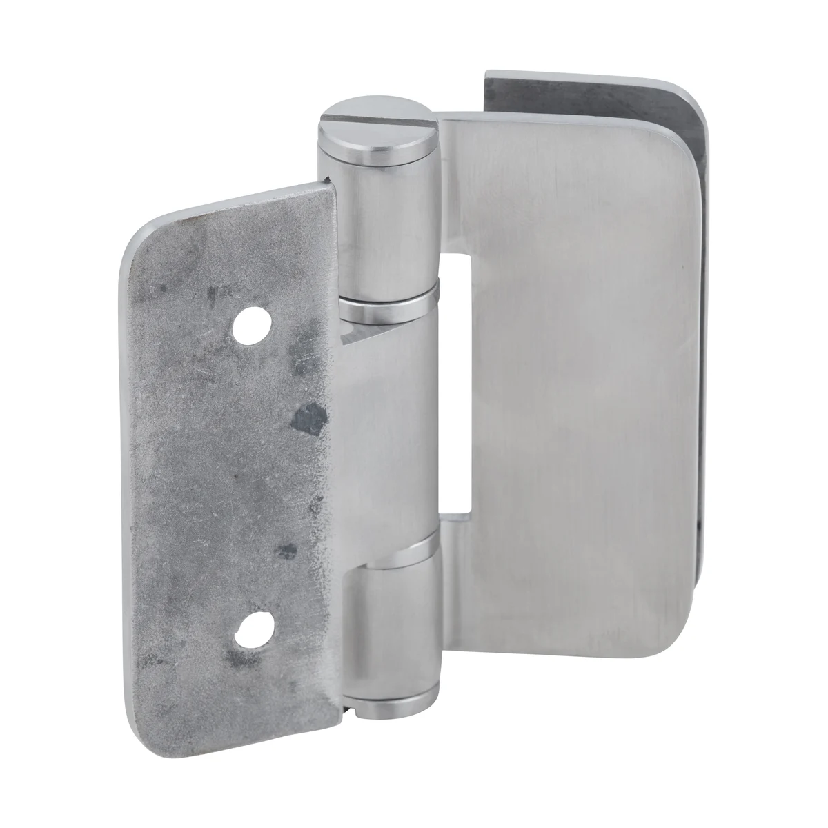 CRL Shower Door Hinge – Zurich 05 Outswing Wall Mount, Offset Back Plate, Brushed Stainless Steel