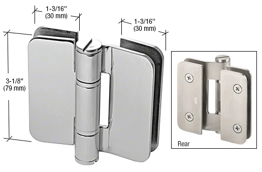 CRL ZUR070RB Glass to Glass Shower Door Hinge 180° – Zurich 07 Inline Outswing