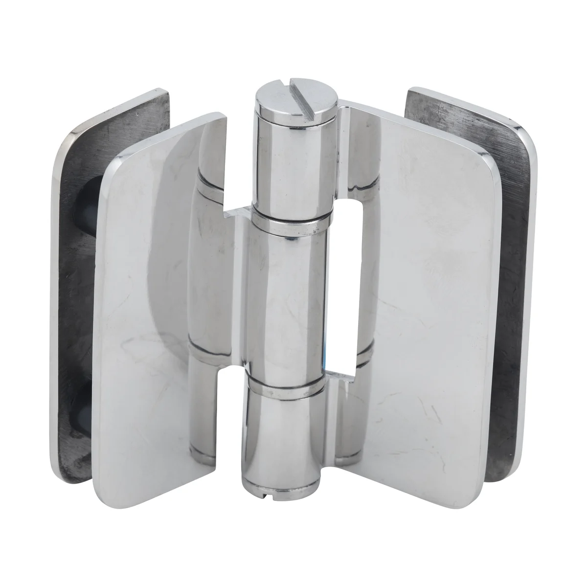 Glass to Glass Shower Door Hinge 180°: Zurich 07 Inline Outswing, Polished Stainless Steel – CRL ZUR07PS, photo 2